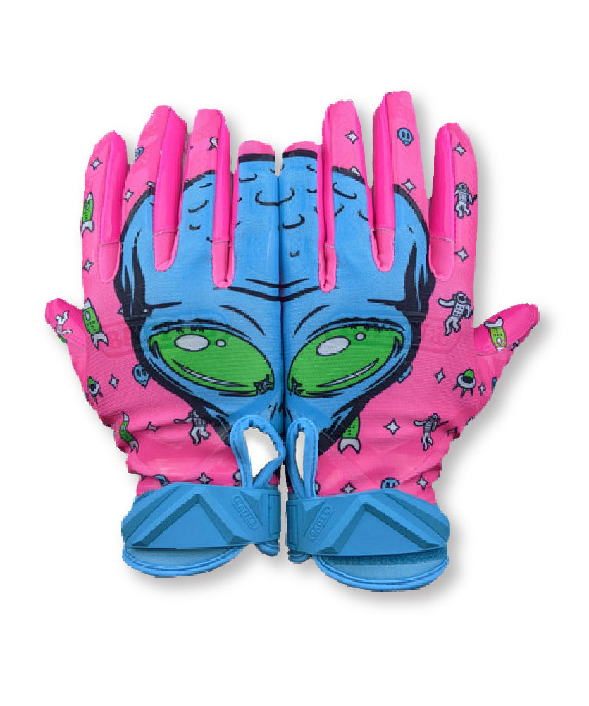 "Alien" Cloaked Receiver Football Gloves - Adult