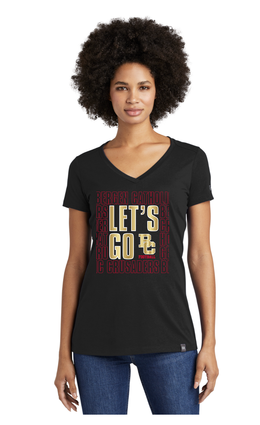 New Era Ladies Heritage Blend V-Neck (Lets Go)