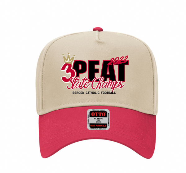 Bergen Catholic Football - Retro Snapback Hat-3Peat-