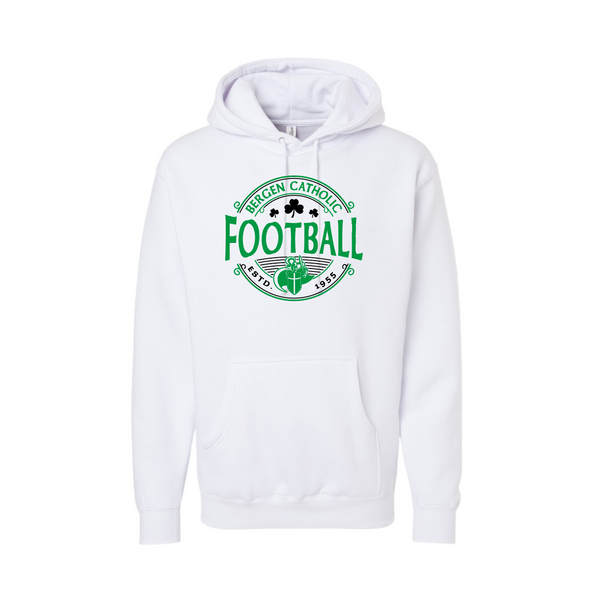 White Midweight Hooded Sweatshirt-St.Patrick's Day